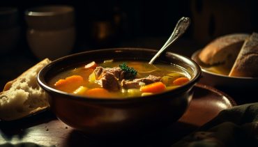 Bowl de sopa de legumes saborosa